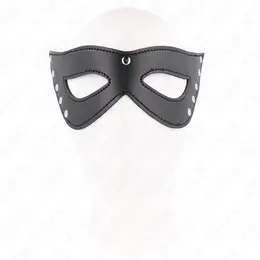 KINK 5 zakivaka Mask za oci Crna veganska koza 28x8cm Podesiva traka