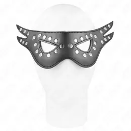 KINK Mask od imitacije koze za oci Model 1 Podesiva Crna 27x13 cm