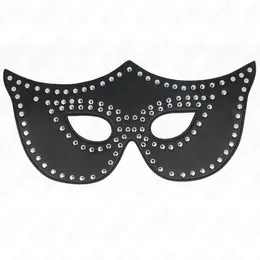 KINK Mask od imitacije koze Model 2 sa zakivcima 30x12 cm Podesiva crna