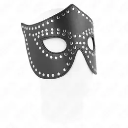 KINK Mask od imitacije koze Model 2 sa zakivcima 30x12 cm Podesiva crna