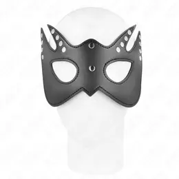 KINK Mask slepog misa sa zakivcima 23x15cm Crna imitacija koze Podesiva