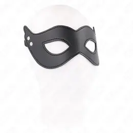 KINK Mask od imitacije koze sa zakivcima Model 1 Crna 26x8 cm