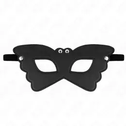 KINK Mask u obliku leptira od veganske koze Podesiva 20x9 cm Crna