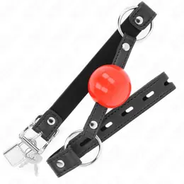 KINK Kuglasti Gag 4cm Crvena Silikonska Lopta i Brava, Podesiva Crna Traka 60cm