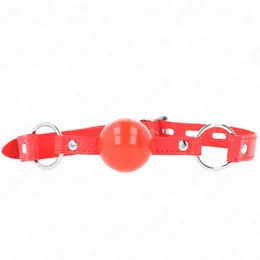 KINK TPE Kuglasti Gag 4cm sa Rojo Bravom - Podesiva 60cm Traka, Crvena