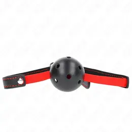 KINK Hollow Hard Mouth Gag 4.5 cm with Adjustable Elastic Strap Black