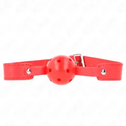 KINK Crveni Prozračni Kuglasti Gag 4.5 cm - Podesiva Silikonska Traka 65 cm