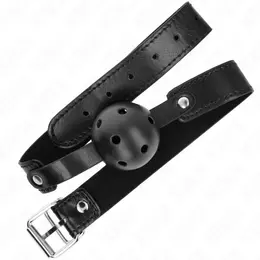 KINK Prozračni Silikonski Kuglasti Gag 4.5 cm - Podesiva Crna Traka 65 cm