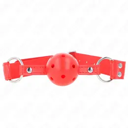KINK Kompletni Crveni Šuplji Čvrsti Kuglasti Gag 62 cm - Podesivi Silikonski Model