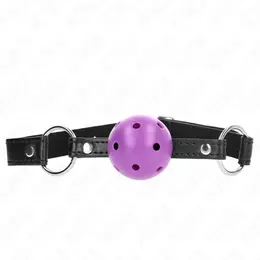 KINK Šuplji Čvrsti Kuglasti Gag Ljubičasti 4.5 cm - Podesiva Silikonska Traka 63.5 cm