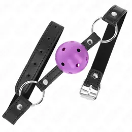 KINK Šuplji Čvrsti Kuglasti Gag Ljubičasti 4.5 cm - Podesiva Silikonska Traka 63.5 cm
