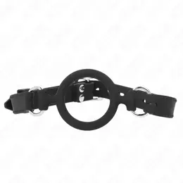KINK Silikonski O-Prsten 5 cm Podesivi Gag Crni 56 cm Traka