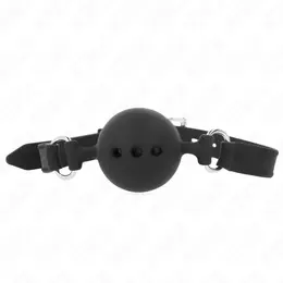 KINK Potpuno silikonski Gag M, Crni - Podesivi kaiš, lopta 4.5cm, 55cm