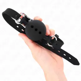 KINK Potpuno silikonski Gag M, Crni - Podesivi kaiš, lopta 4.5cm, 55cm