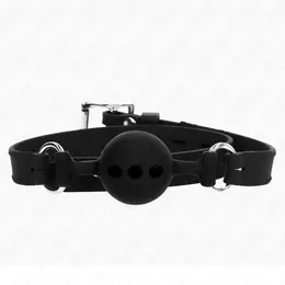 KINK Potpuno silikonski Gag Crni - Podesivi model S, lopta 4 cm, kaiš 35-51 cm