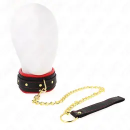 KINK Podesiva ogrlica sa platnenim povodcem 33-48 cm x 5.7 cm, Crna