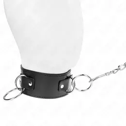 KINK Set ogrlice i povodca Model 2 - Podesiv 36-43 cm, 3 ringa, Crna 65 cm