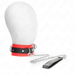 KINK Set ogrlice i povodca Crveni 54x4.5cm, podesiva veganska koža, kaiš 65cm