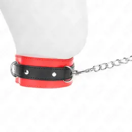 KINK Set ogrlice i povodca Crveni 54x4.5cm, podesiva veganska koža, kaiš 65cm