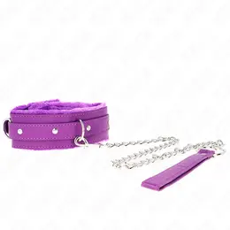 KINK Set ogrlice i povodca Ljubičasti 36-42cm Podesiva veganska koža 65cm