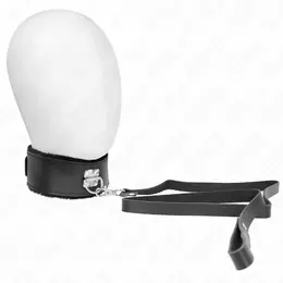 KINK Podesiva kožna ogrlica i povodac set Crna 116cm - 40-48cm prianjanje