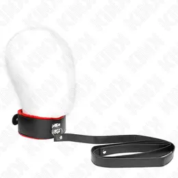 KINK Podesiva crvena kožna ogrlica i povodac set 116 cm, 40-48x6 cm