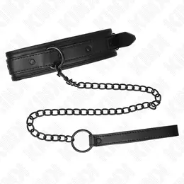 KINK Neoprenska bondage ogrlica Model 2 Podesiva 78cm sa kaišem Crna