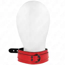 KINK Vinsko crvena podesiva ogrlica 37.5-49.5 cm sa širinom od 5 cm