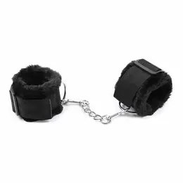 OHMAMA FETISH Adjustable Furry Lined Wrist Restraints, Black, One Size