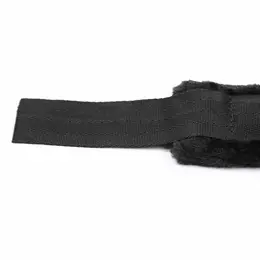 OHMAMA FETISH Adjustable Furry Lined Wrist Restraints, Black, One Size