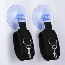 OHMAMA Fetish Adjustable Wrist Restraints with Suction Cups Black 24-40cm