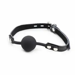 Ohmama Silikonski kuglasti gag sa podesivom kožnom trakom i katancom, 4cm