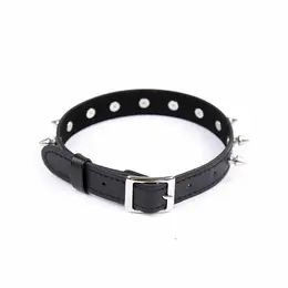 Ohmama Fetish Adjustable Punk Collar with Spikes, Black, Universal Size