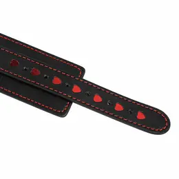 OHMAMA Heart-Detail Adjustable Faux Leather Handcuffs, Universal Size