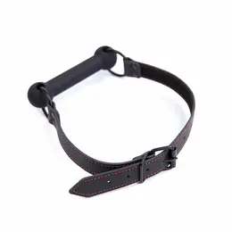 OHMAMA Bone-Shaped Gag with Adjustable PU Strap, Black, Body-Safe