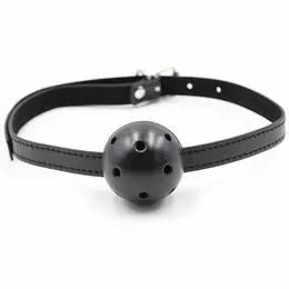 OHMAMA Fetish Podesivi kuglasti gag sa otvorima 4.5 cm Crni