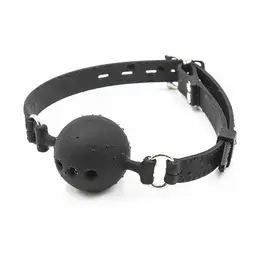 OHMAMA Silicone Breathable Ball Gag L - Adjustable, Vented, Black
