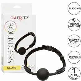 CalExotics Boundless Adjustable Silicone Ball Gag Vegan Leather Strap 3.75cm