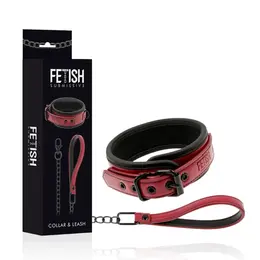 Fetish Submissive Dark Room Set ogrlice i lisica sa lancem od neoprena