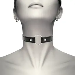 Coquette Chic Desire Vegan Leather Adjustable Necklace 38cm Black