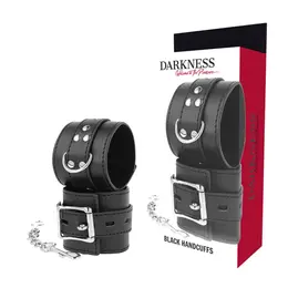Darkness Premium Veštačke Kožne Lisice Podesive Crne Vinil