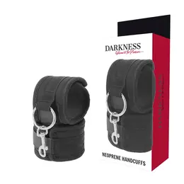 Darkness Neoprenske podesive lisice sa mekom unutrašnjom postavom Crna