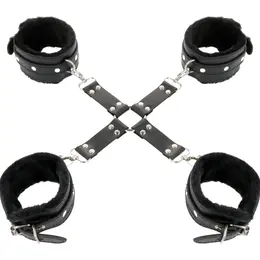 Darkness Premium Leather Restraint System for Hands and Feet, Black