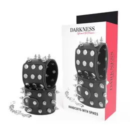 Darkness Lubanje i kosti podesive crne lisice sa šiljcima
