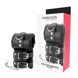 Darkness Podesive crne kožne lisice sa mekom postavom