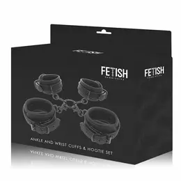 Fetish Submissive Set - Podesivi okovi za ruke i skočne zglobove, podstavljeni neoprenom