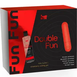INTT Double Fun Kit - Vibrirajući Metak i Gel za Masažu Jagoda 50ml