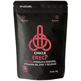 WUG Erect Enhancer Chewing Gum 10 Units - Maca, Arginine, Zinc, Vegan