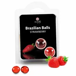 Secret Play Brazilian kuglice sa uljem za masažu aroma jagode 2 kom