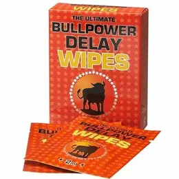 Cobeco Bull Power Delay Wipes - Practical Intimate Wipes for Men, 6 pcs